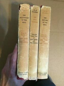1st Ed 8/7/6 UK 1-3 LORD OF THE RINGS First Edition J. R. R Tolkien JRR HC Novels