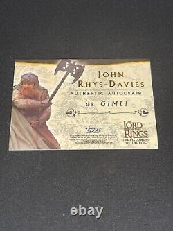 2001 Topps Lord Of The Rings Fotr Autograph Card John Rhys-davies/gimli (ds)