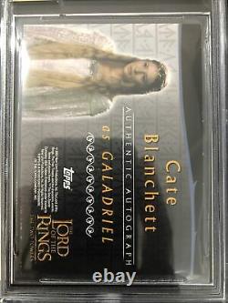 2002 Topps Lord Of The Rings Two Towers CATE BLANCHETT BGS GRADED 9 Autograph