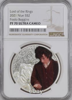 2021 Niue The Lord of the Rings Frodo Baggins 1oz Silver Coin NGC PF 70 UCam