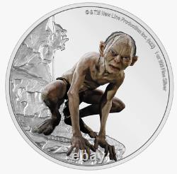 2022 Lord of the Rings GOLLUM 1 oz. 999 silver coin Nuie 2$-mintage of 3000