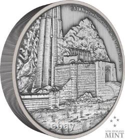 2022 Niue The Lord of the Rings Helm's Deep 3oz Silver Antique Coin Mintage 1000
