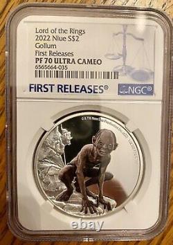 2022 The Lord Of The Rings Gollum 1 Oz. Silver Coin Ngc Pf70 First Release