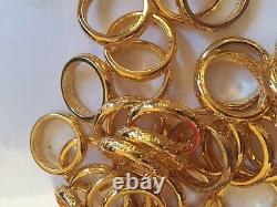 500 Lord Of The Rings Movie Ring Scrap 24kt Gold Plated Heavy 6 1/2 Etched