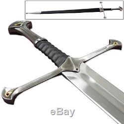 Anduril Sword Full Tang Lord of the Rings Strider Ranger w Scabbard Narsil LOTR