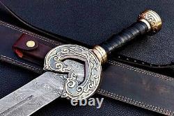 Custom Handmade Forged Lord of the Rings King Theoden Damascus Steel Sword