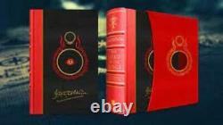 DELUXE LORD OF THE RINGS IN DECORATED BOX with TOLKIEN ILLUS & MAPS RED LEATHER