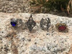Elf Lord of the Rings Hobbit Lot of 4 different Rings Combo LOTR Gandalf