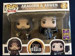 Funko POP Lord Of The Rings Aragorn and Arwen RARE SDCC 2017 Exclusive 2 Pack