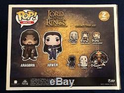 Funko POP Lord Of The Rings Aragorn and Arwen RARE SDCC 2017 Exclusive 2 Pack