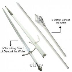 Glamdring White Sword & Staff of Gandalf the White Lord of Rings