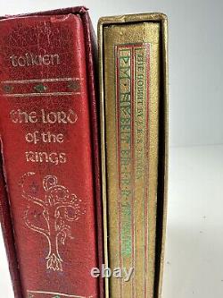 JRR Tolkien Lord of the Rings Red Leather Hobbit Green Collectors Edition 1st p