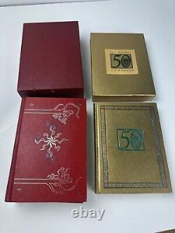 JRR Tolkien Lord of the Rings Red Leather Hobbit Green Collectors Edition 1st p