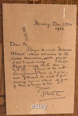 J. R. R. Tolkien 1953 SIGNED postcard/letter to Rayner Unwin Re Lord of the Rings