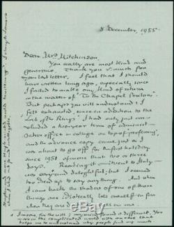 J. R. R. Tolkien Autograph Letter Signed to his Proofreader re Lord of the Rings