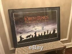 LORD OF THE RINGS FELLOWSHIP OF THE RING Autographed MOVIE POSTER RARE