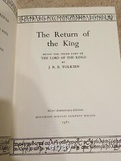 LORD OF THE RINGS Trilogy J R R Tolkien Silver Anniversary Edition 1981 with box