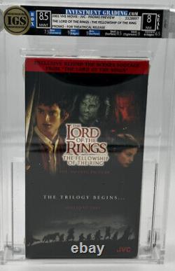 Lord Of The Rings 2001 IGS VHS MOVIE Graded Sealed Rare Promo