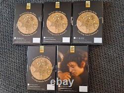 Lord Of The Rings Conqueror Challenge Medals Complete Set of 5 with Ring