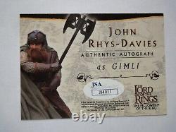Lord Of The Rings John Rhys-Davies Signed Autograph Card Topps 2001 (BLACK INK)
