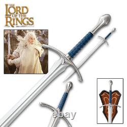 Lord Of The Rings/ LOTR Glamdring Sword Of Gandalf With Wall Plaque and Scabbard
