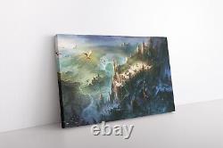 Lord Of The Rings Minas Tirith Middle Earth Painting on Framed Canvas Art Print