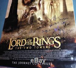 Lord of The Rings Two Towers poster UACC Christopher Lee Cast signed x19