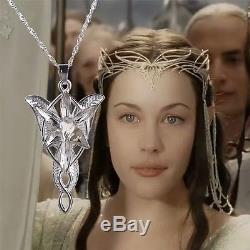 Lord of the Rings 16 Silver Crystal Arwen's Evenstar Elf Princess Necklace Gift