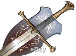 Lord of the Rings Anduril Swords of Aragorn + Wooden Wall Plaque