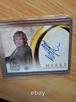 Lord of the Rings Fellowship Autograph Dominic Monaghan Merry Topps Rare Card