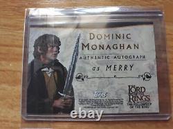 Lord of the Rings Fellowship Autograph Dominic Monaghan Merry Topps Rare Card