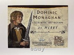 Lord of the Rings Fellowship Rings Auto Dominic Monaghan Merry FOTR Ultra Rare
