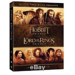 Lord of the Rings + Hobbit Movie Trilogies Complete Collection Box / DVD Set NEW