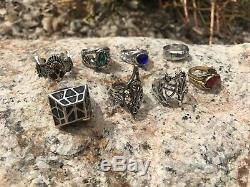 Lord of the Rings Hobbit Ring Lot of 8 different Rings Combo Gift Set LOTR