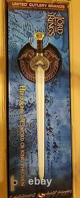 Lord of the Rings King Theoden Herugrim 37 Sword with Plaque United Cutlery