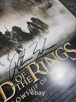 Lord of the Rings The Fellowship of the Ring Cast Signed Movie Poster COA 27x40