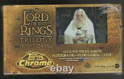 Lord of the Rings Topps Chrome Trilogy Movie Factory Sealed Box AUTOGRAPH
