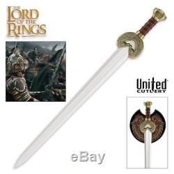 Lord of the Rings UC1370 King Theoden Herugrim Sword and Wooden Plaque