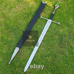 Lord of the rings ANDURIL LOTR Replica Steel Sword with Wall Plaque and Scabbard