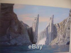 Lord of the rings fellowship Argonath oil painting 30x20 inches, UNFRAMED Price