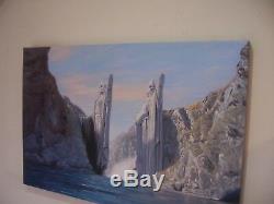 Lord of the rings fellowship Argonath oil painting 30x20 inches, UNFRAMED Price