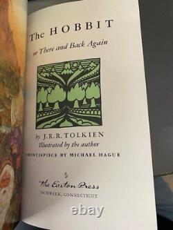 Lot of 4 leather bound book The hobbit and Lord of the Rings -Easton press GOOD