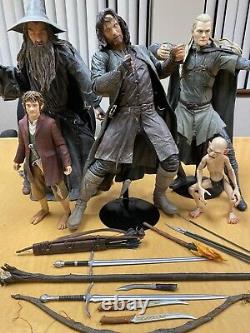 NECA 1/4 Scale Lord Of The Rings Figures Lot Gandalf Gollum Strider Legolas