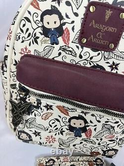 NWT Bioworld Lord Of The Rings Aragorn And Arwen Chibi Mini backpack/Card Holder