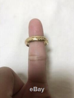 Noble Collection 10K Yellow Gold Lord of the Rings. THE ONE RING. Size 10