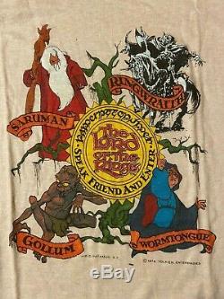 RARE Vintage 70s 1978 Lord Of The Rings Tolkien Animated Movie Promo T-Shirt
