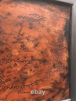 Rare! Custom Lord of the Rings Map of Middle Earth 100% Handmade Leather LOTR