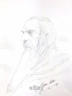 Rare Signed & Dated Sketch Drawing by Alan Lee Gandalf The Lord Of The Rings