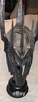 Sideshow Weta Lord Of The Rings Helm Of Sauron 1/4 Scale Lotr Rare W Stand
