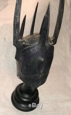 Sideshow Weta Lord Of The Rings Helm Of Sauron 1/4 Scale Lotr Rare W Stand